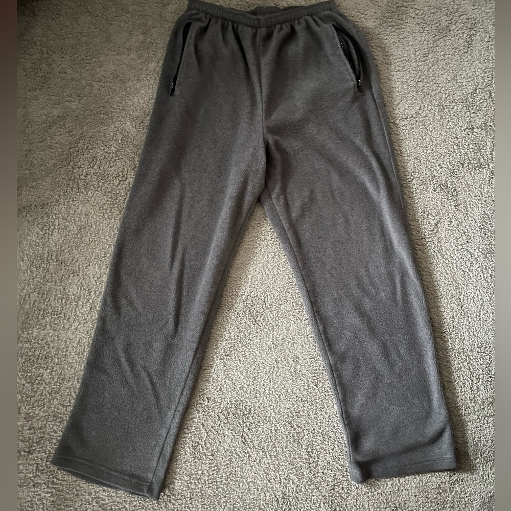 Men's Gray Fleece Pants - Size L